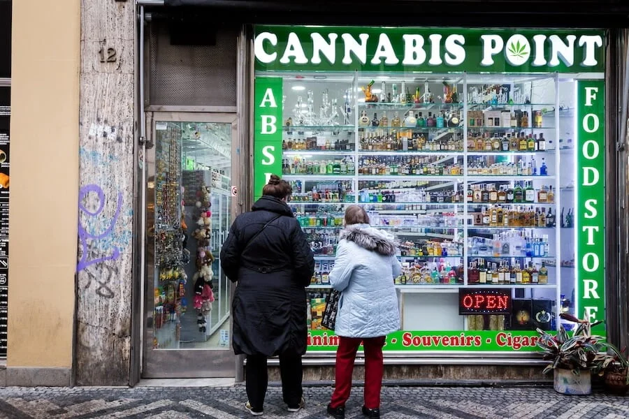 A cannabis shop in Prague.