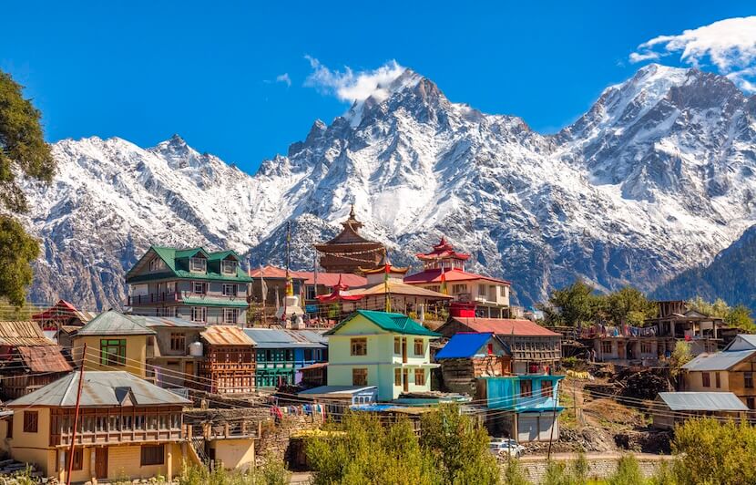 Himalayan village town of Kalpa at Himachal Pradesh